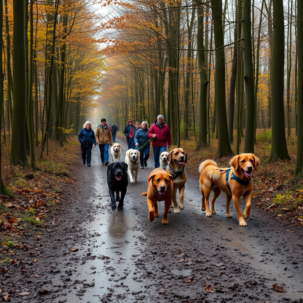 Pet owners unite in forest walk to raise school funds